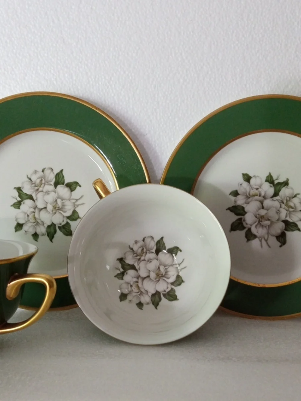 Royal Jackson Countess Madison Jade Green Set of two Teacups and saucers